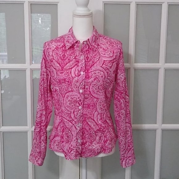 Jones New York Tops - Jones New York Sport Pink Paisley Button Up